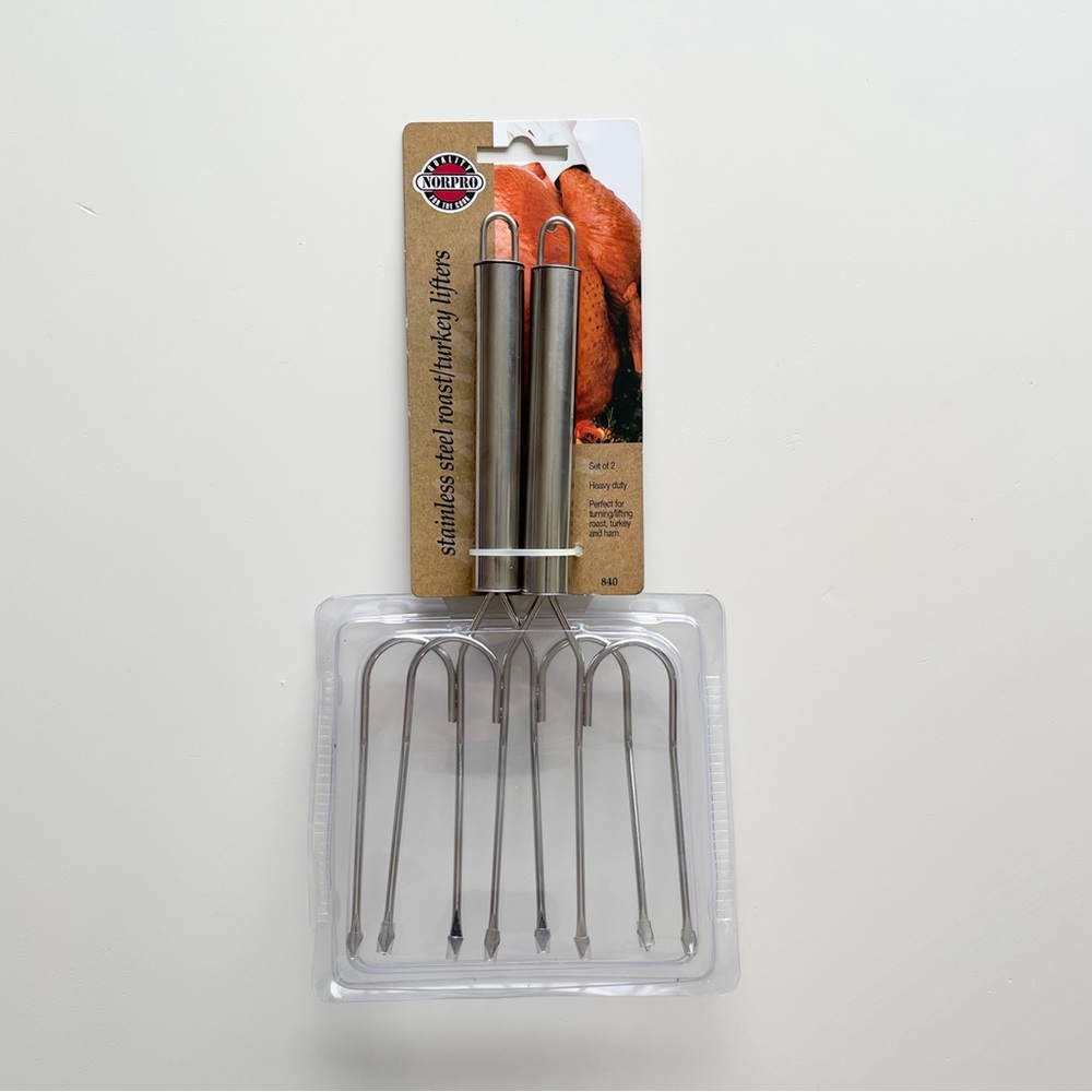 NEW Stainless Steel Turkey & Roast Lifter Set of 2 by Norpro